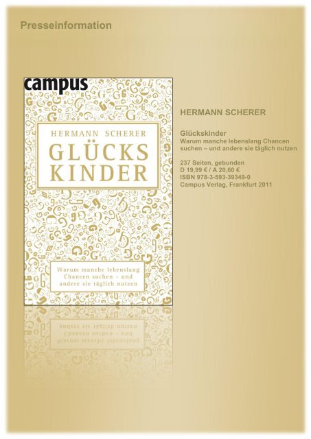Pressemappe Hermann Scherer: Glückskinder - PS:PR