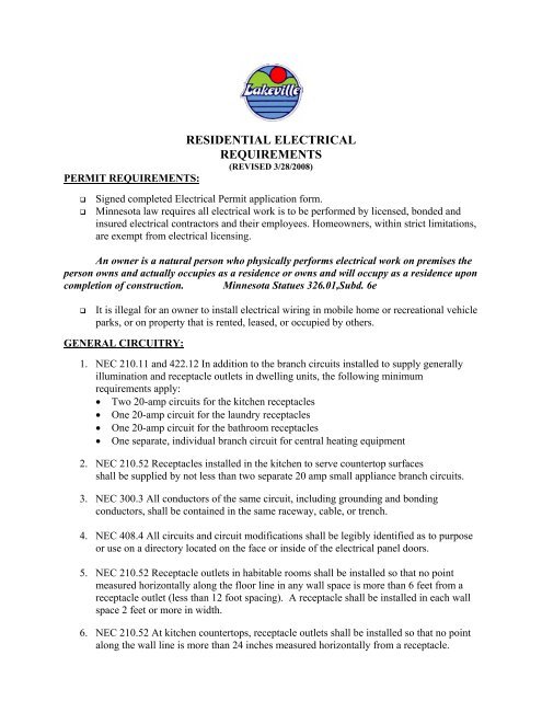 Electrical Circuit Requirements for Kitchens