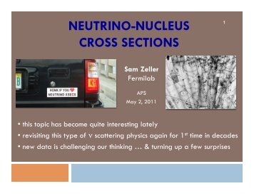 NEUTRINO-NUCLEUS CROSS SECTIONS - BooNE - Fermilab