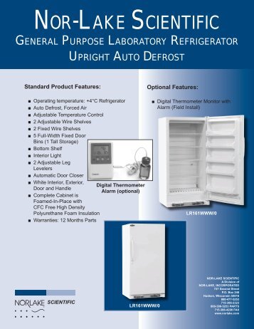 General Purpose Laboratory Refrigerator Upright ... - Nor-Lake, Inc.
