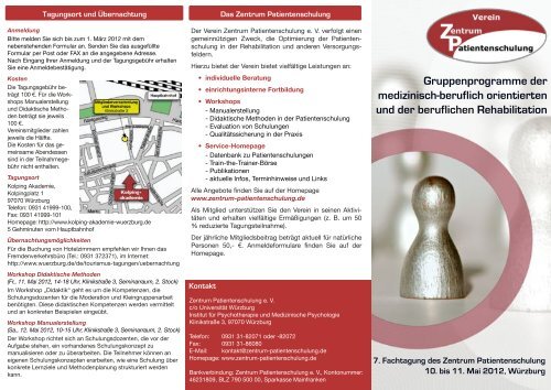 Flyer zur Tagung 2012 - Zentrum Patientenschulung