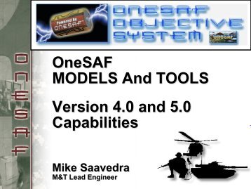 Models and Tools - OneSAF Public Site