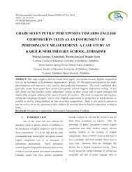 GRADE SEVEN PUPILS’ PERCEPTIONS TOWARDS ENGLISH COMPOSITION TESTS AS AN INSTRUMENT OF PERFORMANCE MEASUREMENT: A CASE STUDY AT KAROI JUNIOR PRIMARY SCHOOL, ZIMBABWE