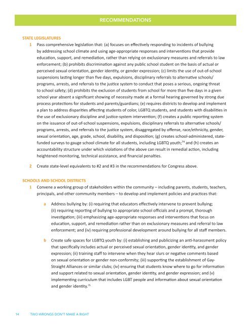 two wrongs don't make a right - National School Climate Center