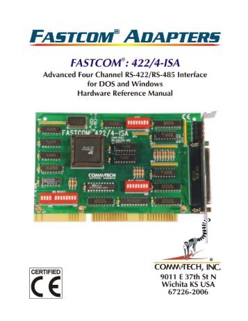 fastcomÂ®: 422/4-isa hardware manual - Commtech-fastcom.com