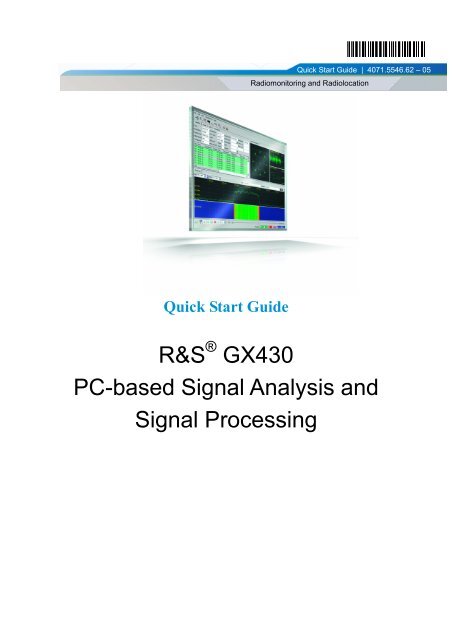 R&S GX430 PC-based Signal Analysis and Signal Processing
