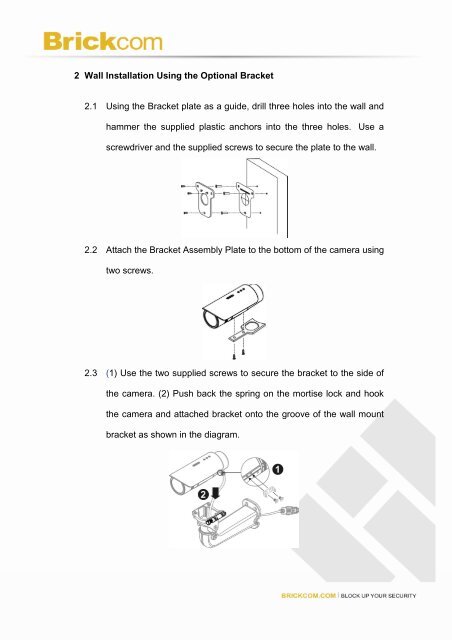 Brickcom OB-100Ae Bullet Camera Installation Guide - Use-IP