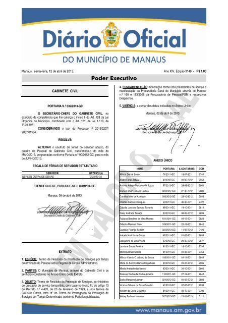 3146 caderno 1 - DiÃ¡rio Oficial do MunicÃpio