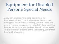 Equipment for Disabled Person’s Special Needs