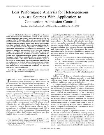 Loss performance analysis for heterogeneous on-off sources with ...