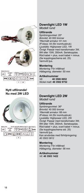 Downlights Halogen och LED - Gelia