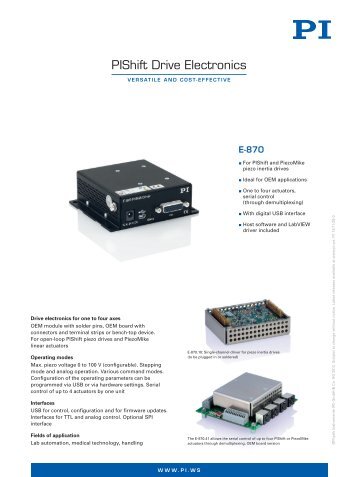 E-870 PIShift Drive Electronics (PDF)