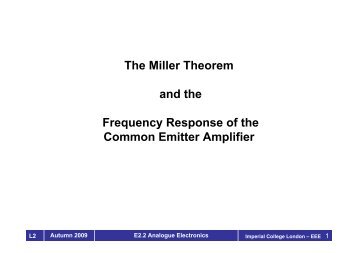 The Miller Theorem and the Frequency Response of the Common ...