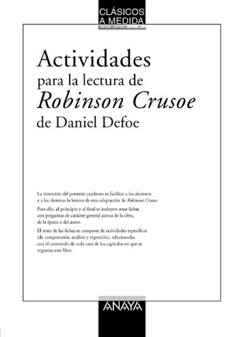 Actividades para la lectura de Robinson Crusoe - Anaya Infantil y ...