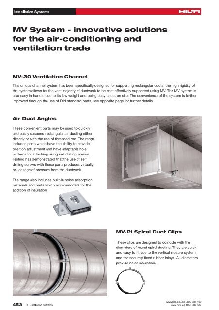 MV System - innovative solutions for the air-conditioning and ... - Motek