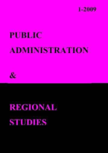 regional studies public administration - Facultatea de Drept ...