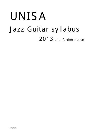 Jazz Guitar syllabus - Unisa