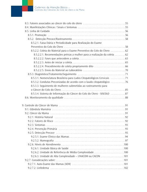 Cadernos de AtenÃ§Ã£o BÃ¡sica - MinistÃ©rio da SaÃºde