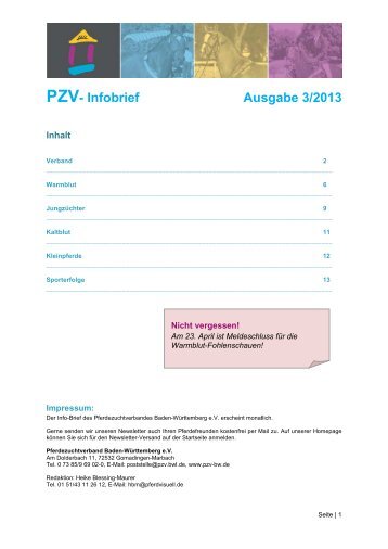 PZV- Infobrief Ausgabe 3/2013 - Pferdezuchtverband Baden ...