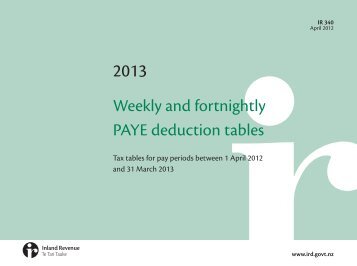 PAYE tables - Inland Revenue Department