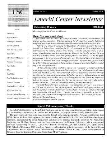 Spring 2004.pub - USC Emeriti Center - University of Southern ...