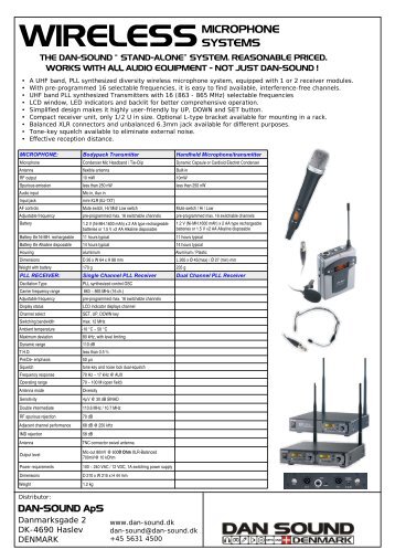 WIRELESS - DAN-SOUND Entrance page