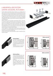 Linear roller-slides standard system with single Row ... - T RACE SpA