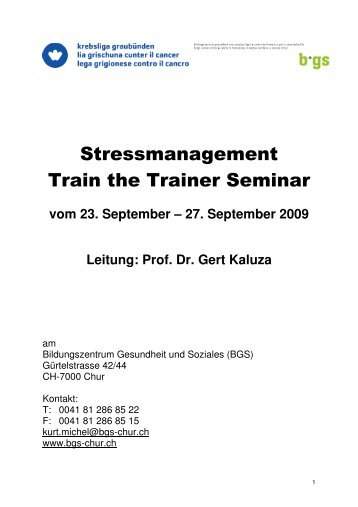 Ausschreibung Stressmanagement def. - BGS-Chur
