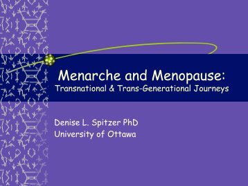 Menarche and Menopause: - Faculty of Social Sciences