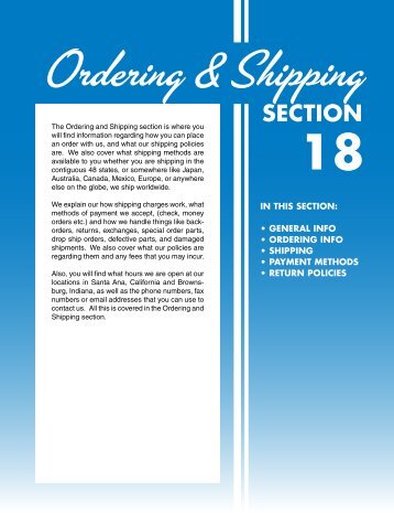 Ordering & Shipping - Danchuk