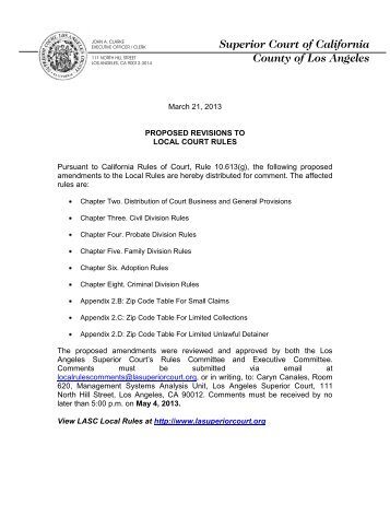 Chapter 2 - Superior Court of California - County of Los Angeles