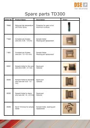 TD300 spare parts - DSE Test Solutions