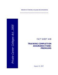 August 15, 2007 - Ministry of Training, Colleges and Universities