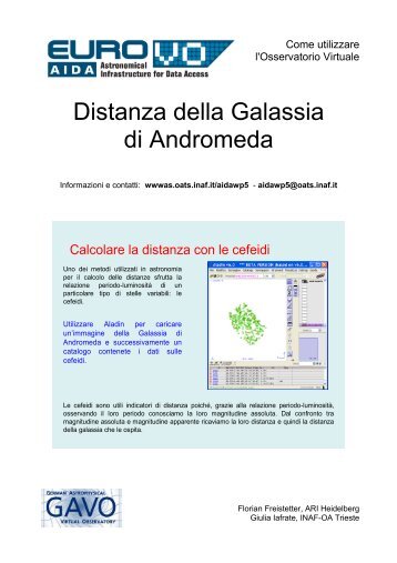 Distanza della galassia di Andromeda (stelle cefeidi ... - INAF-OAT