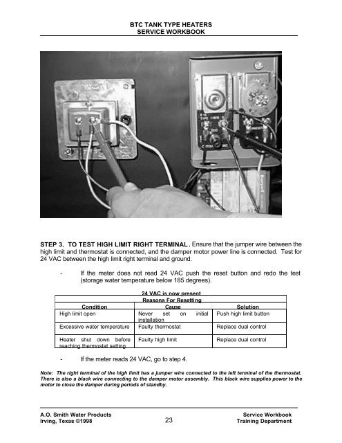 BTC 120-500 - AO Smith Water Heaters