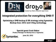 Symantec Backup Exec Presentation - Drobo