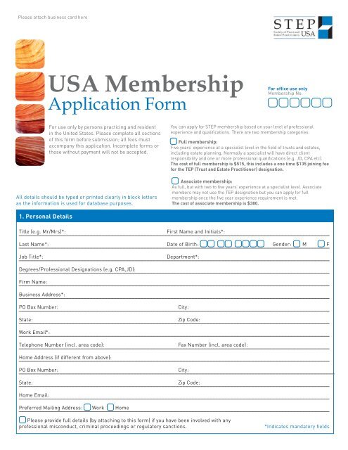 Download the STEP USA Application Form