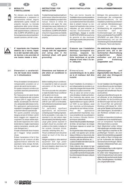 manuale unico easy K180002300E.pmd - Olimpia Splendid