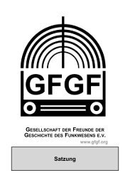 Satzung GFGF - GFGF eV