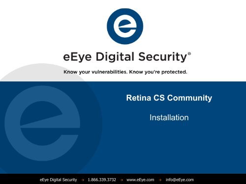 Retina CS Community Installation - eEye Digital Security
