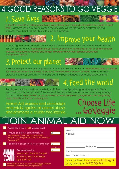 Choose Life - Go Veggie - Animal Aid