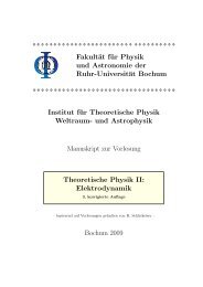 Elektrodynamik - Theoretische Physik IV - Ruhr-Universität Bochum