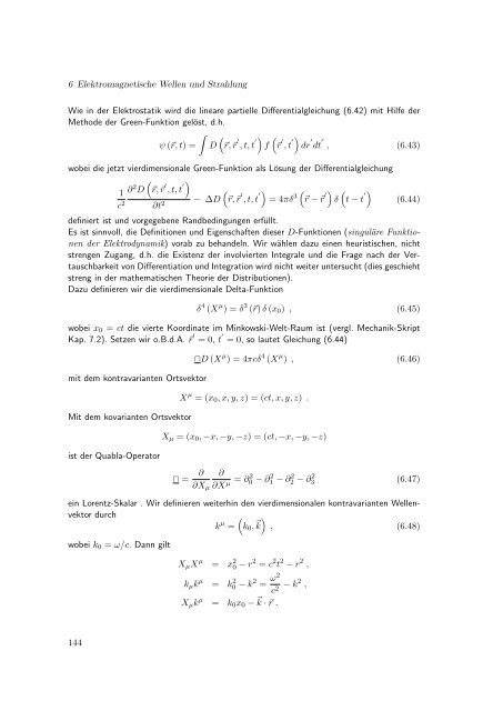 Elektrodynamik - Theoretische Physik IV - Ruhr-UniversitÃ¤t Bochum