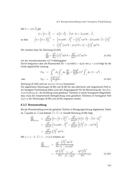 Elektrodynamik - Theoretische Physik IV - Ruhr-UniversitÃ¤t Bochum