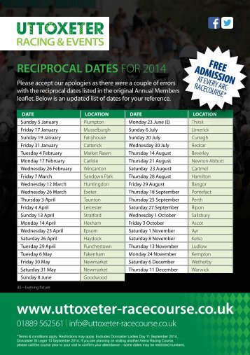Download Racecourse Annual Badge Reciprocal List (pdf, 225kb)