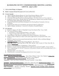 RANDOLPH COUNTY COMMISSIONERS MEETING AGENDA 6:00 ...