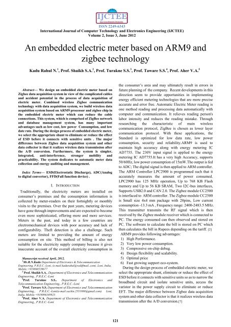 An embedded electric meter based on ARM9 and zigbee technology