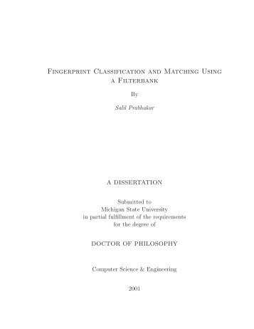 Fingerprint Classification and Matching Using a Filterbank