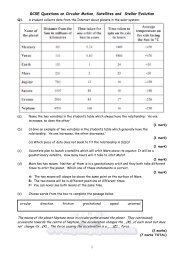 GCSE Questions on Circular Motion, Satellites and ... - Cyberphysics