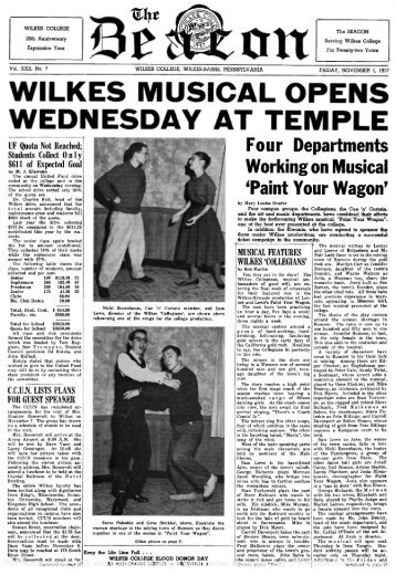WILKES MUSICAL OPENS - Beacon Archives